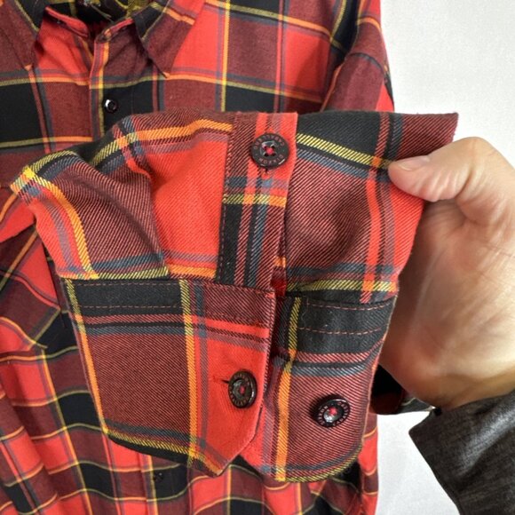 Dixxon Men 4X Shirt Steve Caballero Red Plaid Flannel Shirt Long Sleeve Dragon - Picture 2 of 4